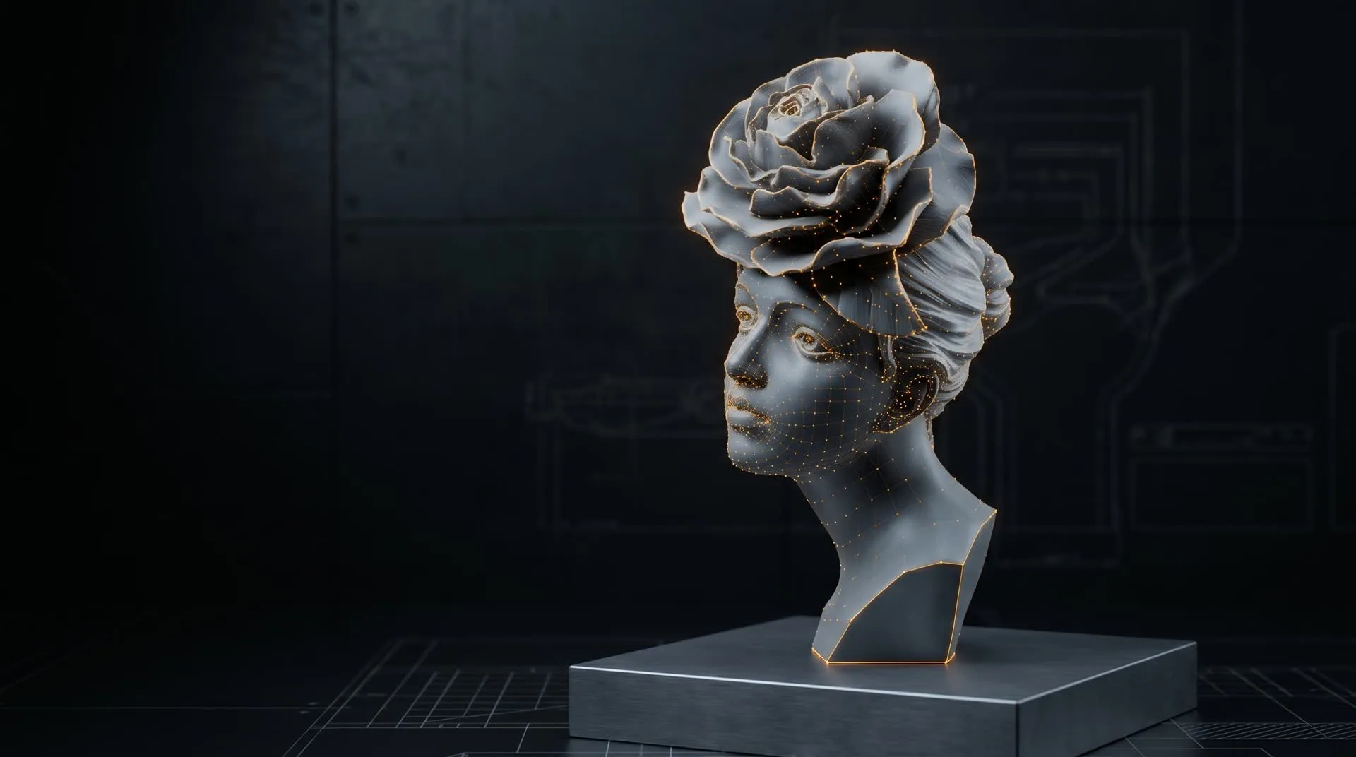 Componente industrial metálico bajo iluminación de laboratorio — atmósfera manufacturing de alta precisión